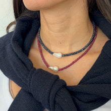 Load image into Gallery viewer, Sapphire Baroque Pearl Necklace
