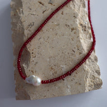 Load image into Gallery viewer, Baroque Pearl Ruby Necklace