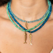 Load image into Gallery viewer, Aqua Apatite Fish Necklace