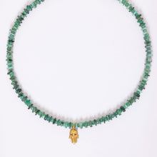 Load image into Gallery viewer, Emerald Hamsa Necklace