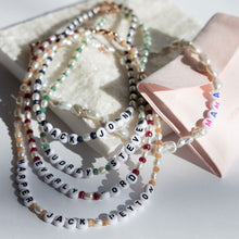 Load image into Gallery viewer, Custom Pearl Gemstone Name Necklace