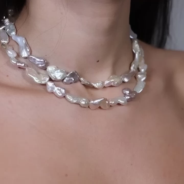 Iridescent Pearl Necklace – Sherry J Mann