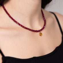 Load image into Gallery viewer, Ruby Jewish Star Necklace