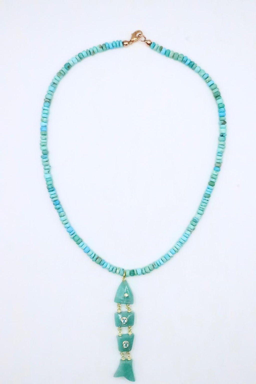 Amazonite Inlay Fish Necklace