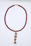 Rose Quartz Inlay Fish Necklace