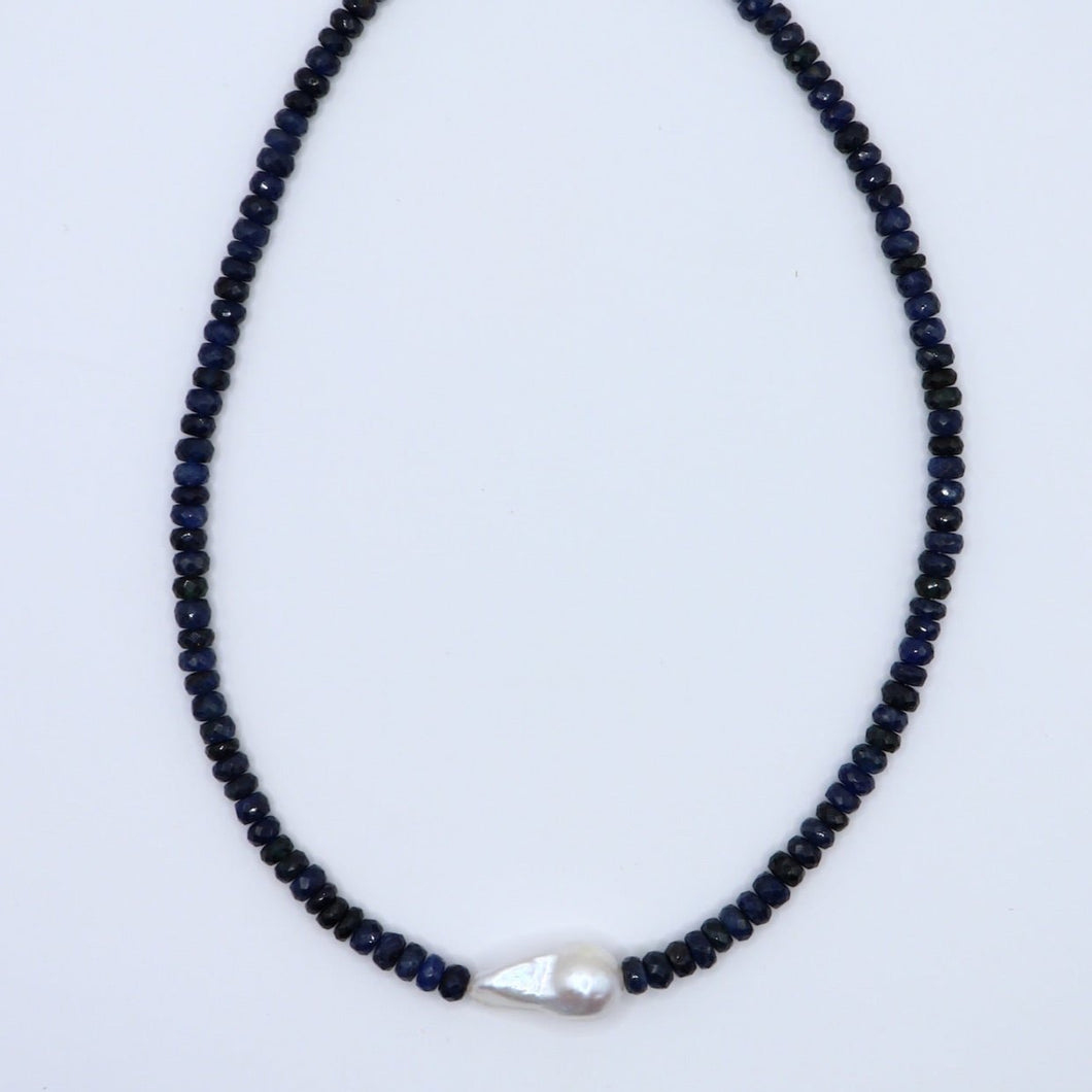 Sapphire Baroque Pearl Necklace