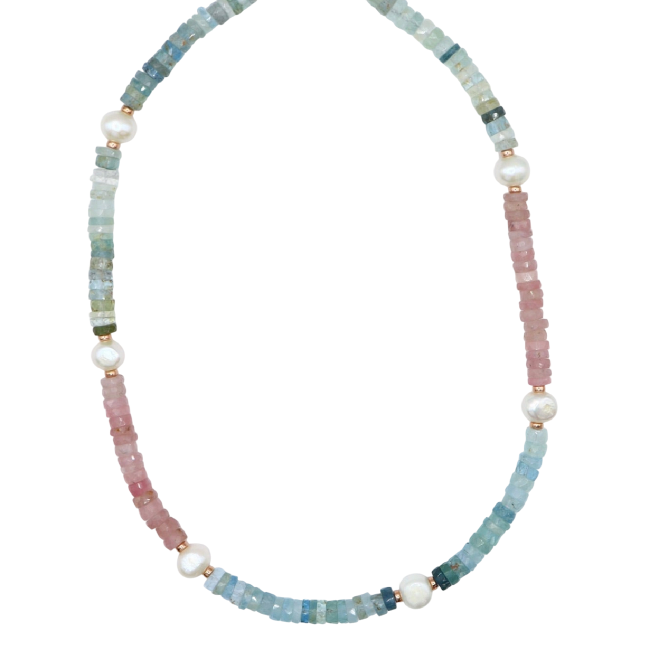 Multicolored Aquamarine Pearl Necklace