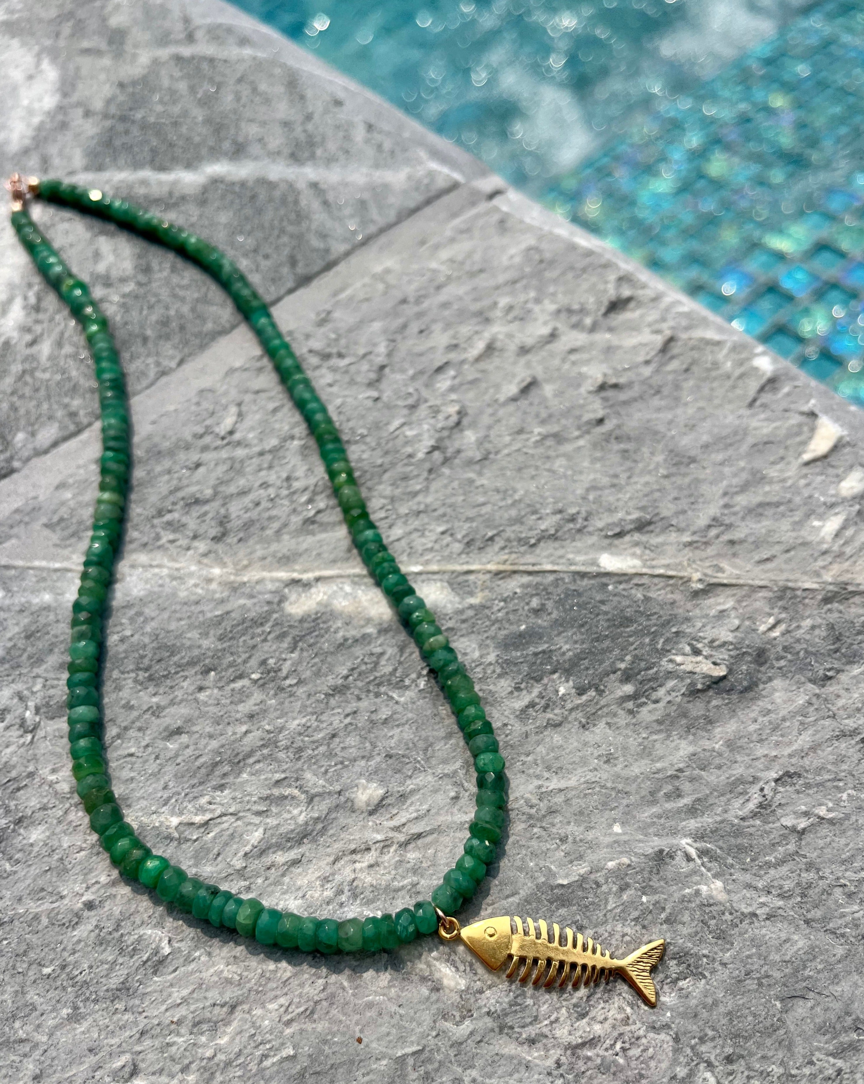 Emerald Fish Necklace
