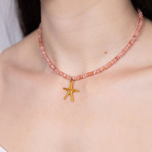 Rhodochrosite Starfish Necklace