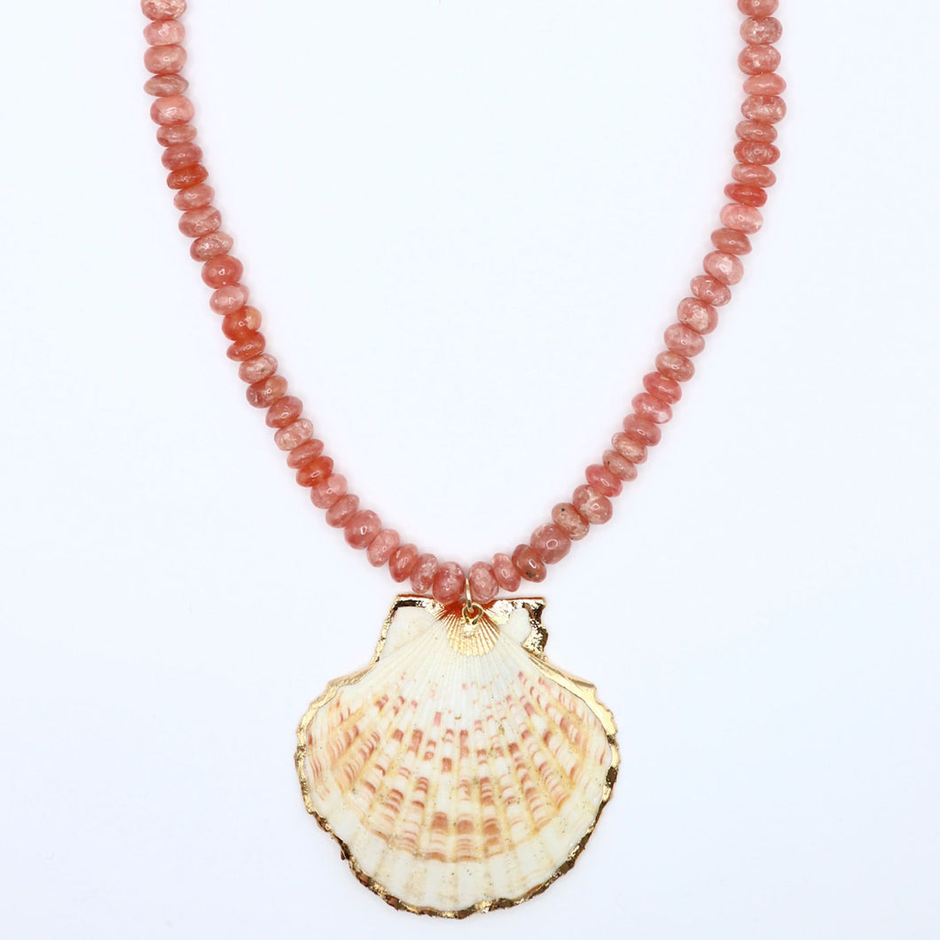 Rhodochrosite Shell Necklace