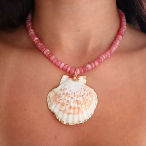 Rhodochrosite Shell Necklace