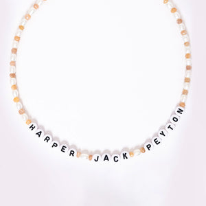 Custom Pearl Gemstone Name Necklace