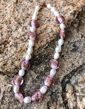 Load image into Gallery viewer, Venetian Beads &amp; Fresh Water Pearl Necklace
