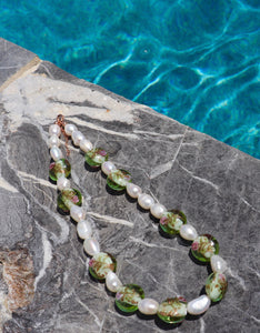 Venetian Beads & Fresh Water Pearl Necklace