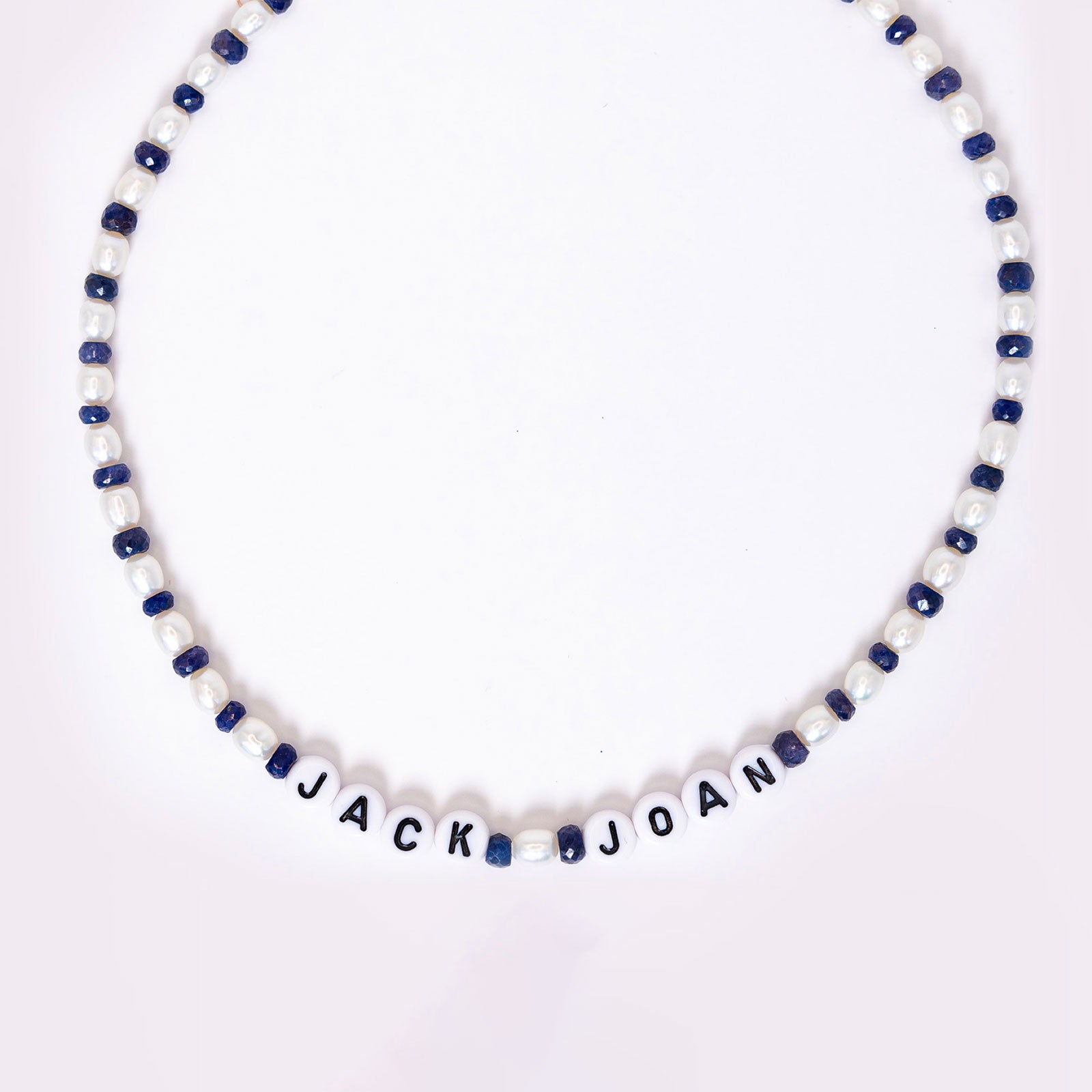 Custom Pearl Gemstone Name Necklace