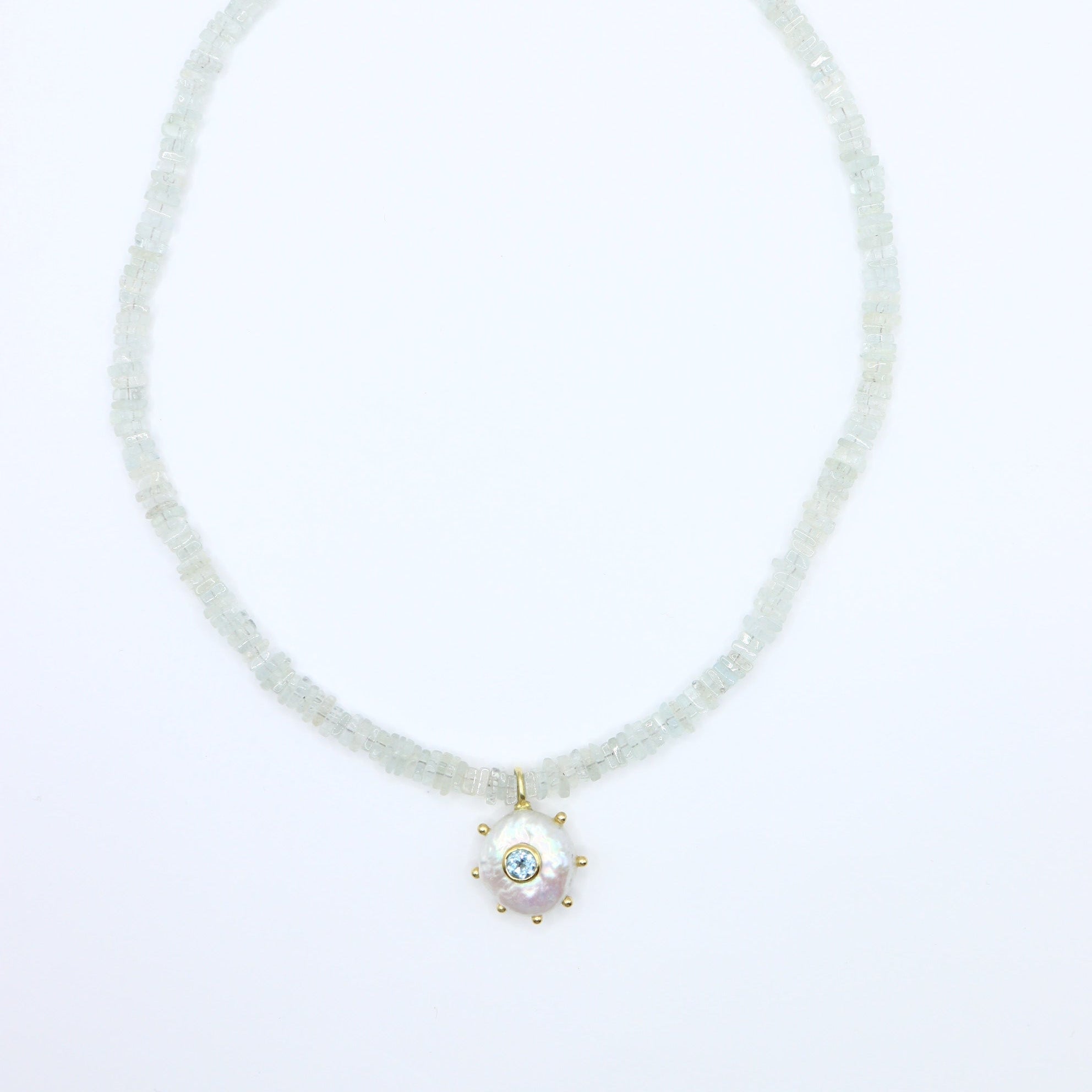Aquamarine Pearl Necklace