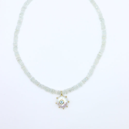 Aquamarine Pearl Necklace