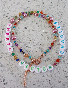 Custom Name Rainbow Necklace