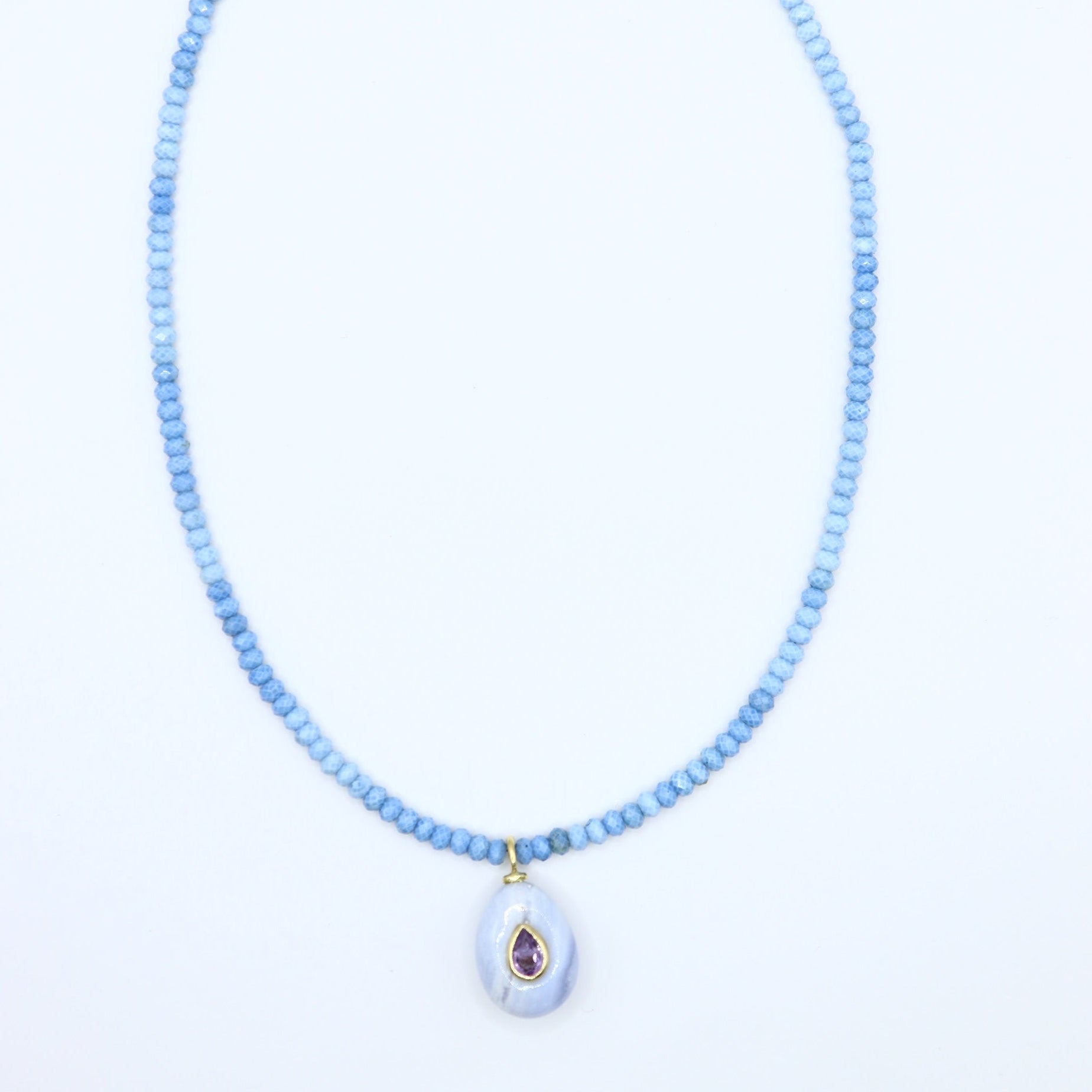 Chalcedony & Amethyst Necklace