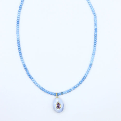 Chalcedony & Amethyst Necklace