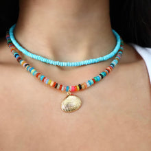 Load image into Gallery viewer, Rainbow Opal Seashell Necklace
