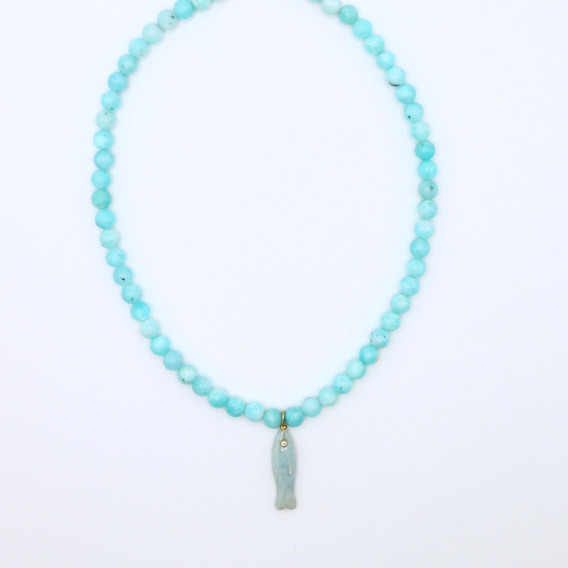 Aquamarine Fish Necklace