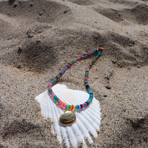 Rainbow Opal Seashell Necklace