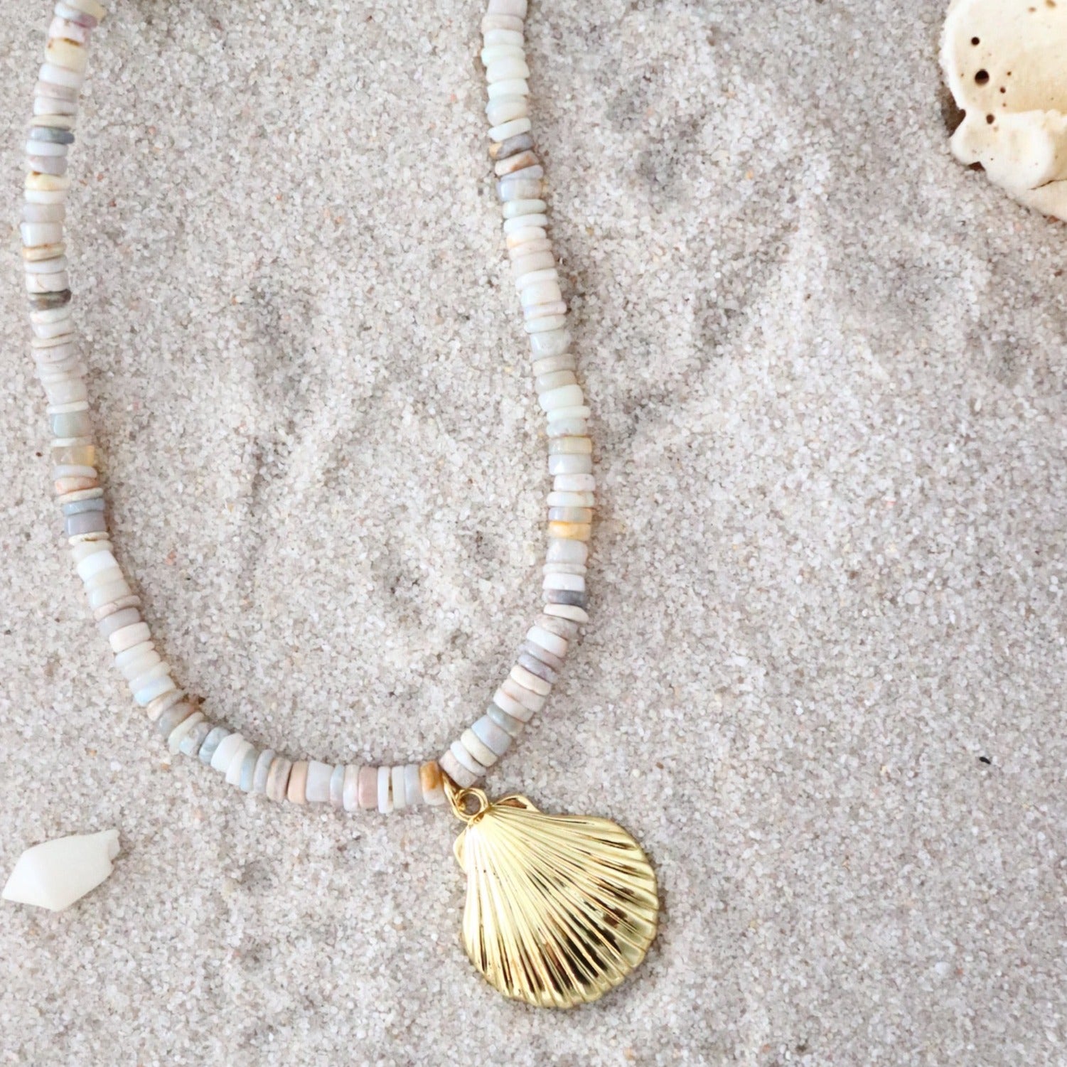 Natural Opal Seashell Necklace