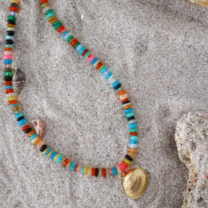 Rainbow Opal Seashell Necklace