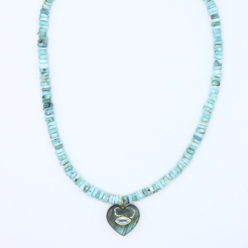 Labradorite Heart Necklace