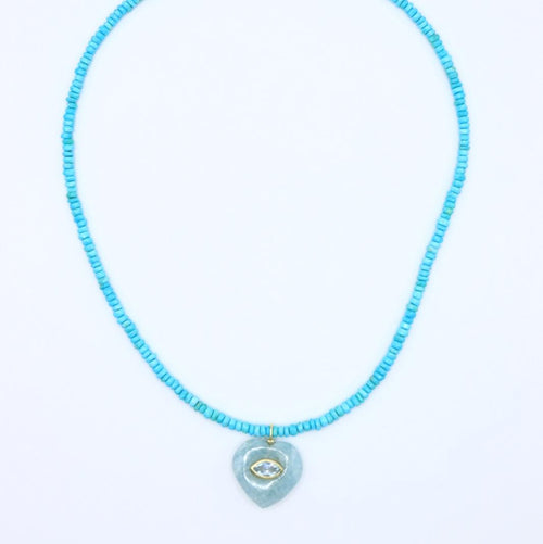 Aquamarine Heart Necklace
