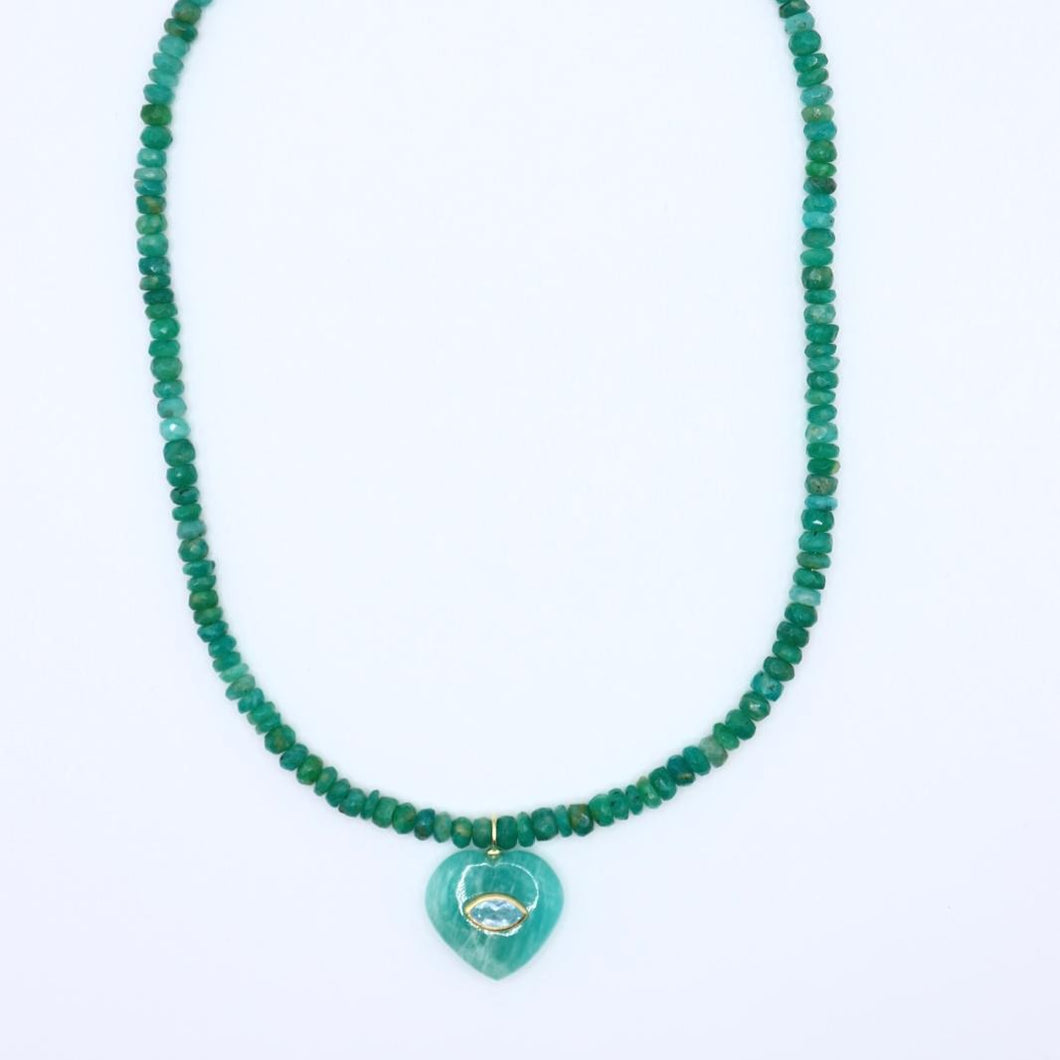 Amazonite Heart Necklace