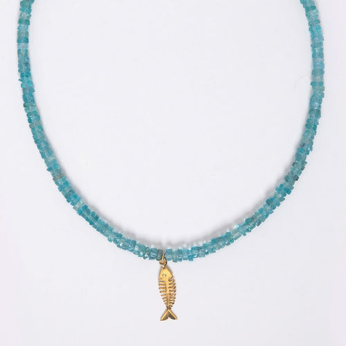 Aqua Apatite Fish Necklace
