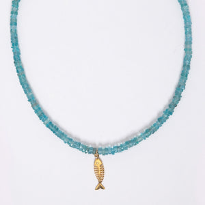 Aqua Apatite Fish Necklace