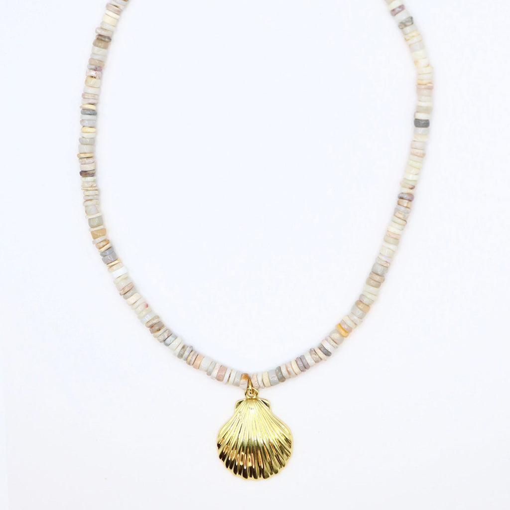 Natural Opal Seashell Necklace