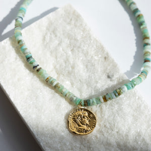 Peruvian Opal Coin Necklace