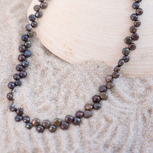 Load image into Gallery viewer, Black Fresh Water Pearl Dancing Necklace
