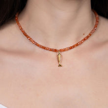 Load image into Gallery viewer, Sunstone Fish Necklace
