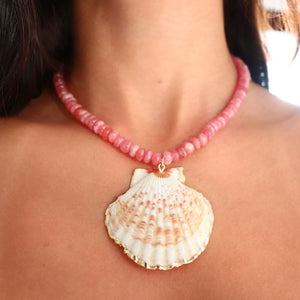 Rhodochrosite Shell Necklace