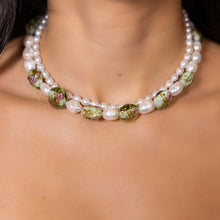 Load image into Gallery viewer, Venetian Beads &amp; Fresh Water Pearl Necklace
