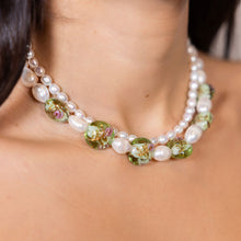 Load image into Gallery viewer, Venetian Beads &amp; Fresh Water Pearl Necklace
