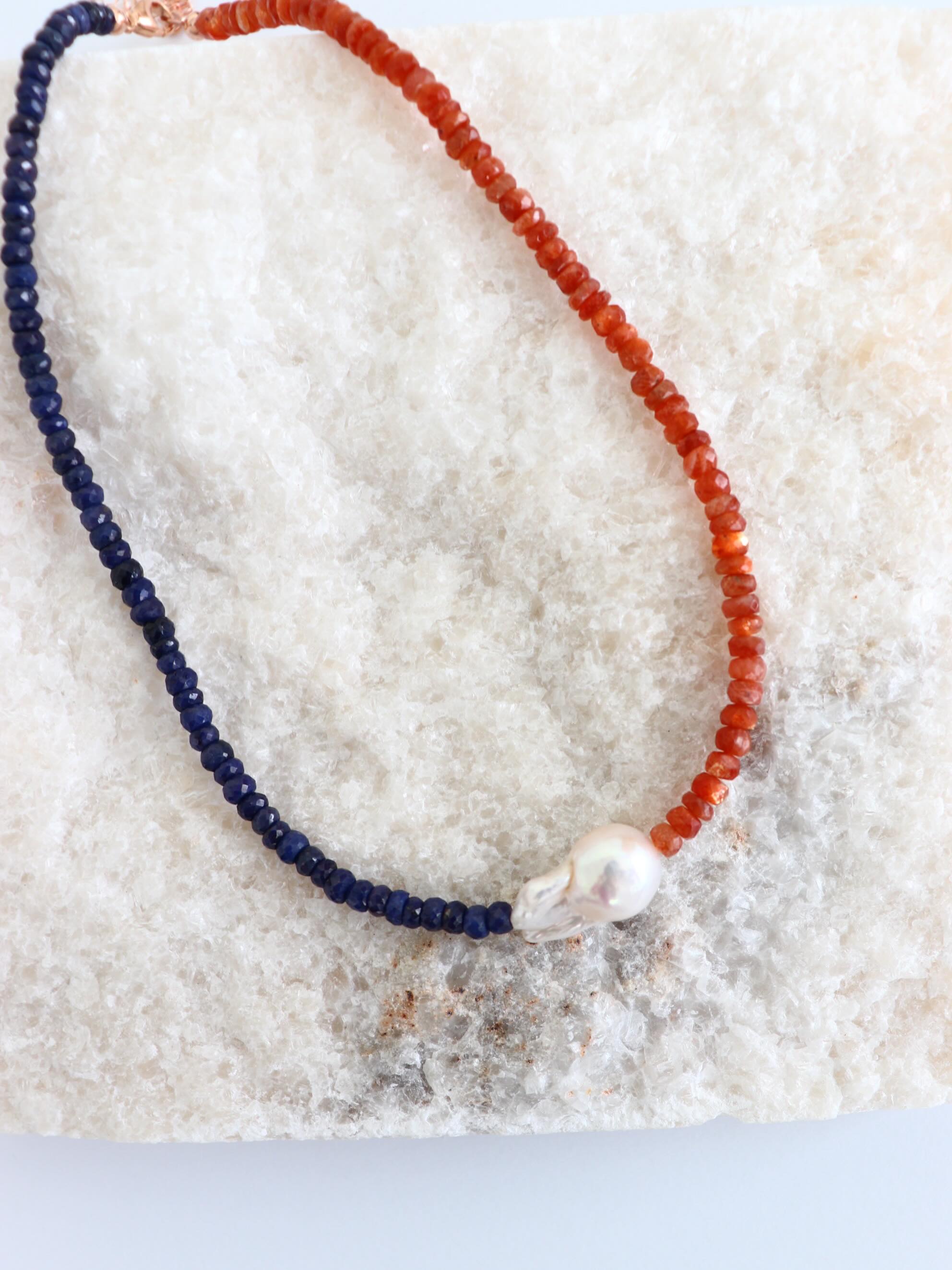 Sapphire & Sunstone Necklace