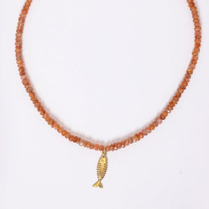 Sunstone Fish Necklace