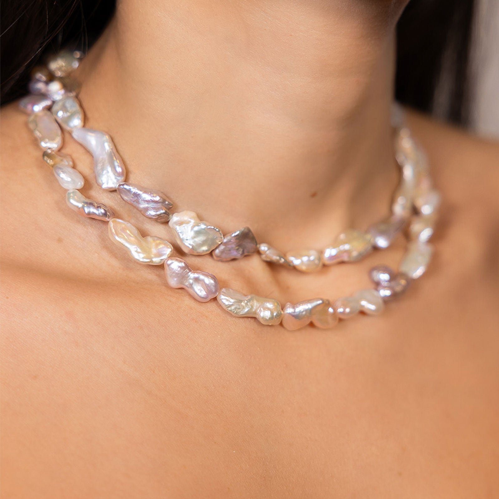 Iridescent Pearl Necklace · Handmade in NYC | Sherry J Mann