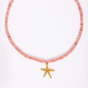 Rhodochrosite Starfish Necklace