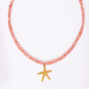 Rhodochrosite Starfish Necklace