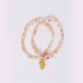 Pink Opal Leaf Charm Bracelet