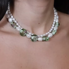 Load and play video in Gallery viewer, Venetian Beads &amp; Fresh Water Pearl Necklace
