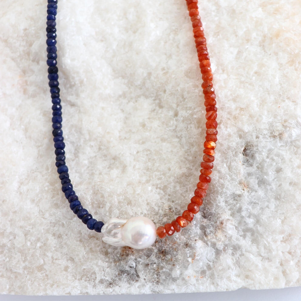 Sapphire & Sunstone Necklace